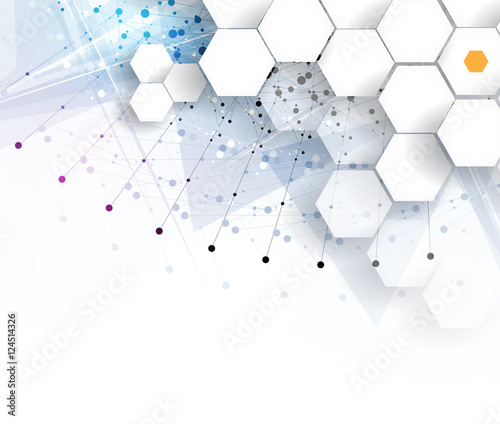 dna and medical and technology background. futuristic molecule structure presentation