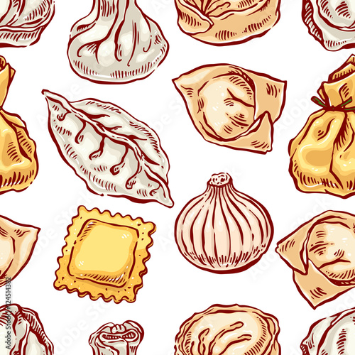 seamless variety of dumplings
