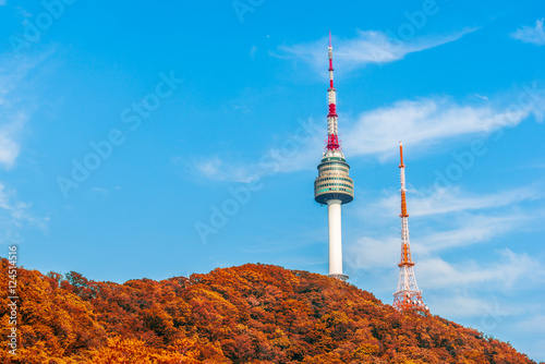 Autumn of Namsan Tower in Seoul,South Korea.