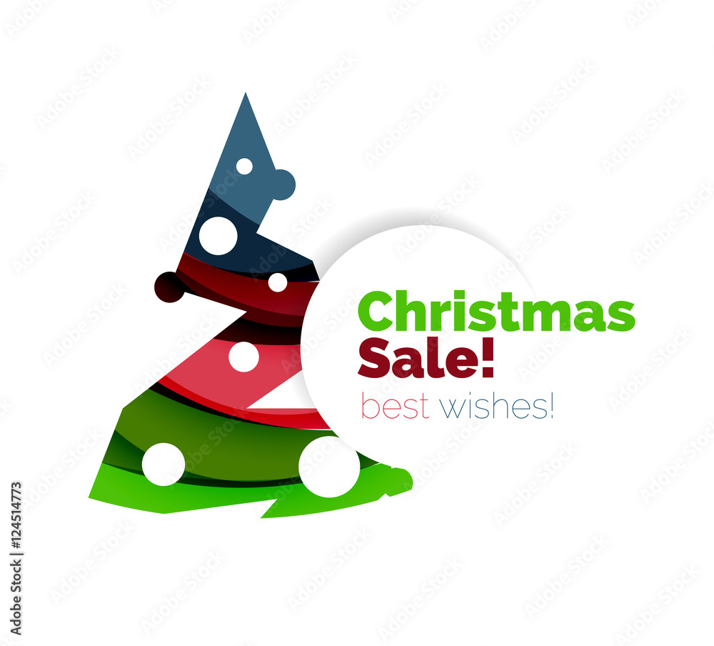 Christmas and New Year geometric banner with text Christmas and New Year geometric banner with text
