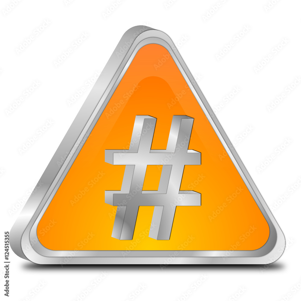 Fototapeta premium Hashtag Button - 3D illustration