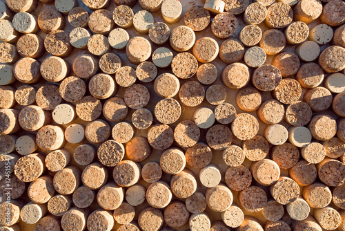 Shadow on the backgrounds of of wine corks.