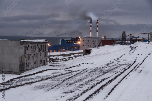 Power station in Barentsburg - Russian village on Spitsbergen