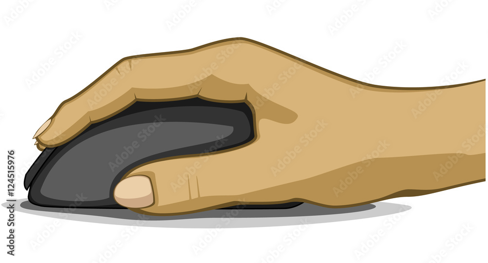 Right hand on the computer mouse, isolated Right hand on the computer mouse, isolated