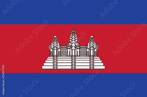 Cambodia flag drawing by pastel on charcoal paper
