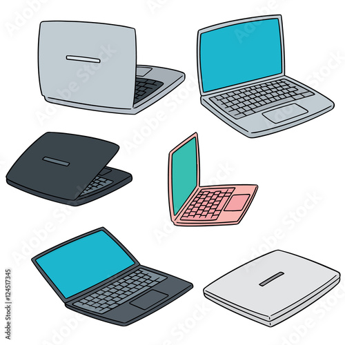 vector set of laptop