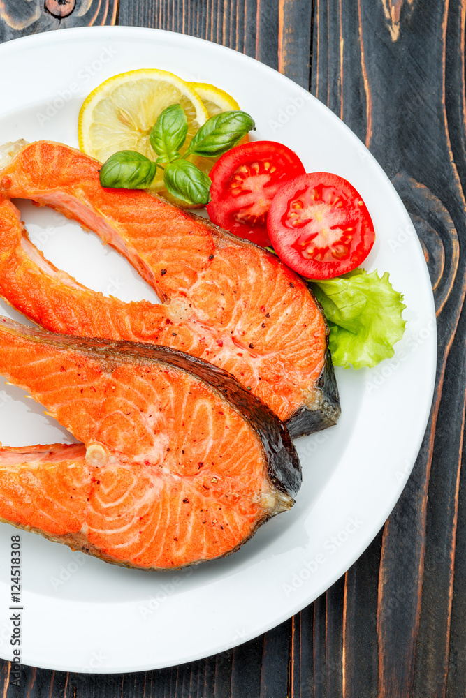 Crispy roasted salmon steak Crispy roasted salmon steak