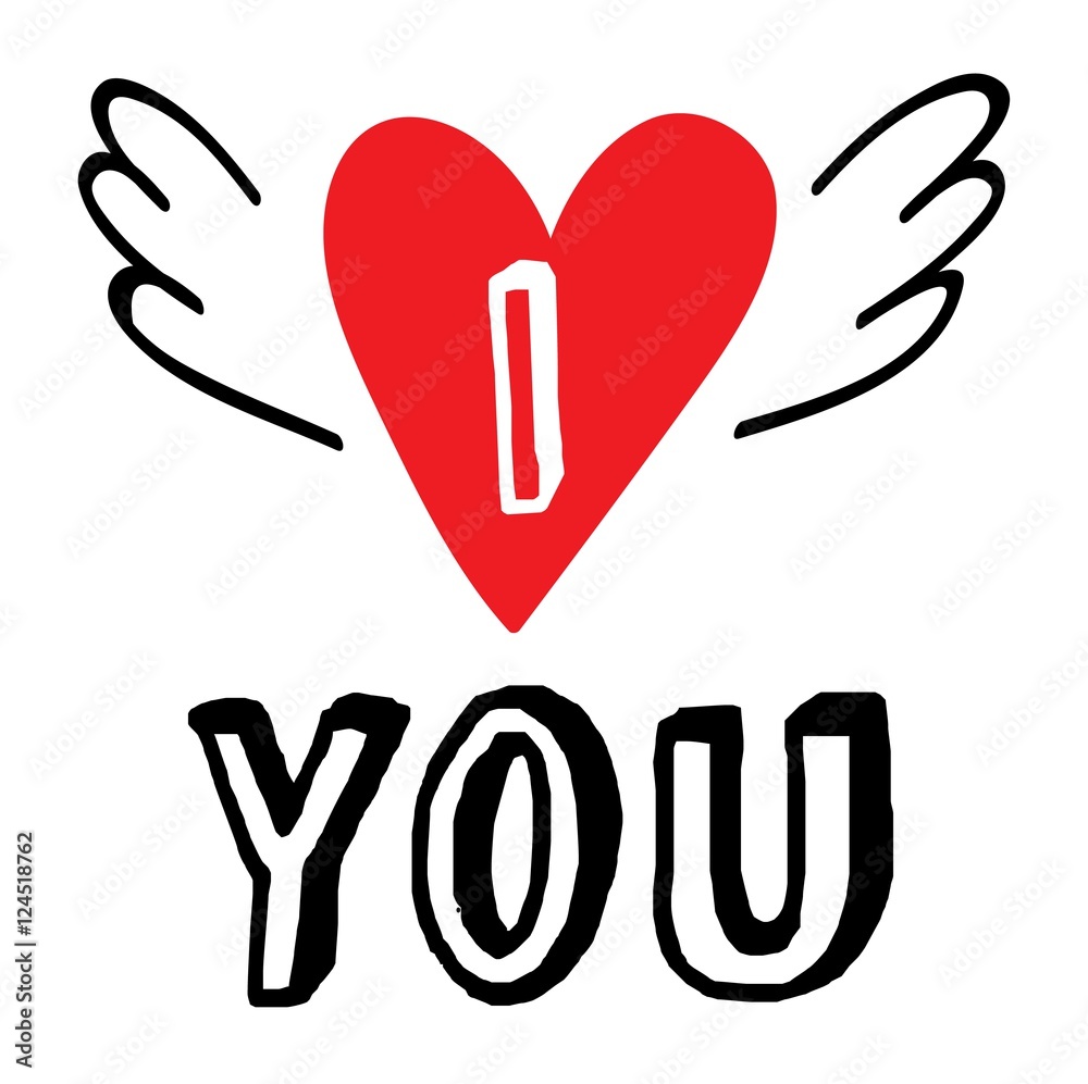 I love You vector text I love You vector text