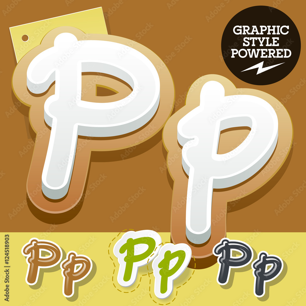 Vector set of handwritten delicious alphabet. Optional colorful graphic