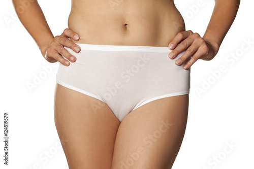A women plain white cotton panties with high waist