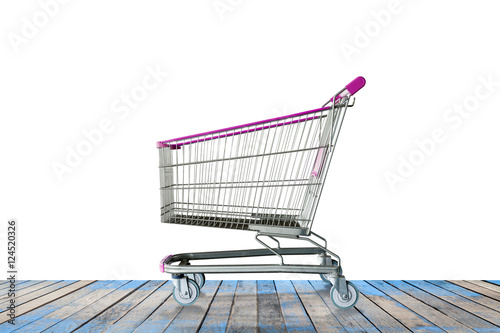 shopping carts on the wooden floor. © panya99