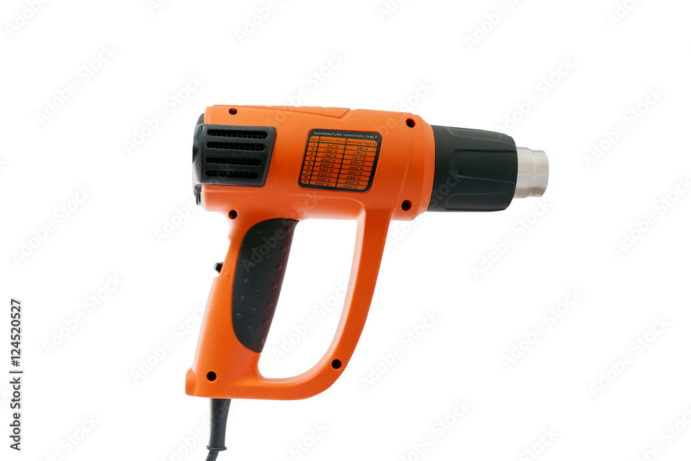  Hot air gun on  white background ,with clipping path.
