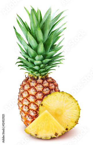 Ripe pineapple isolated on white background