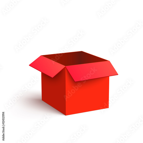 Open Red Box Isolated on White Background Vector
