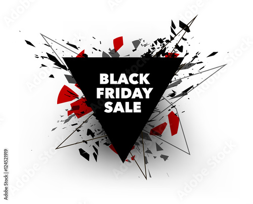 Black Friday sale inscription design template. Rectangular banne