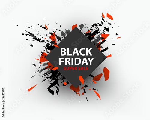 Black Friday sale inscription design template. Rectangular banne