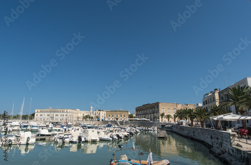 Boats moored in port, Trani, Apulia, Italy.
