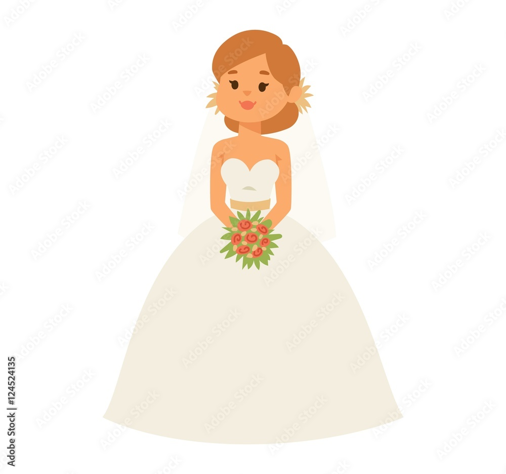 Wedding bride girl character vector Wedding bride girl character vector