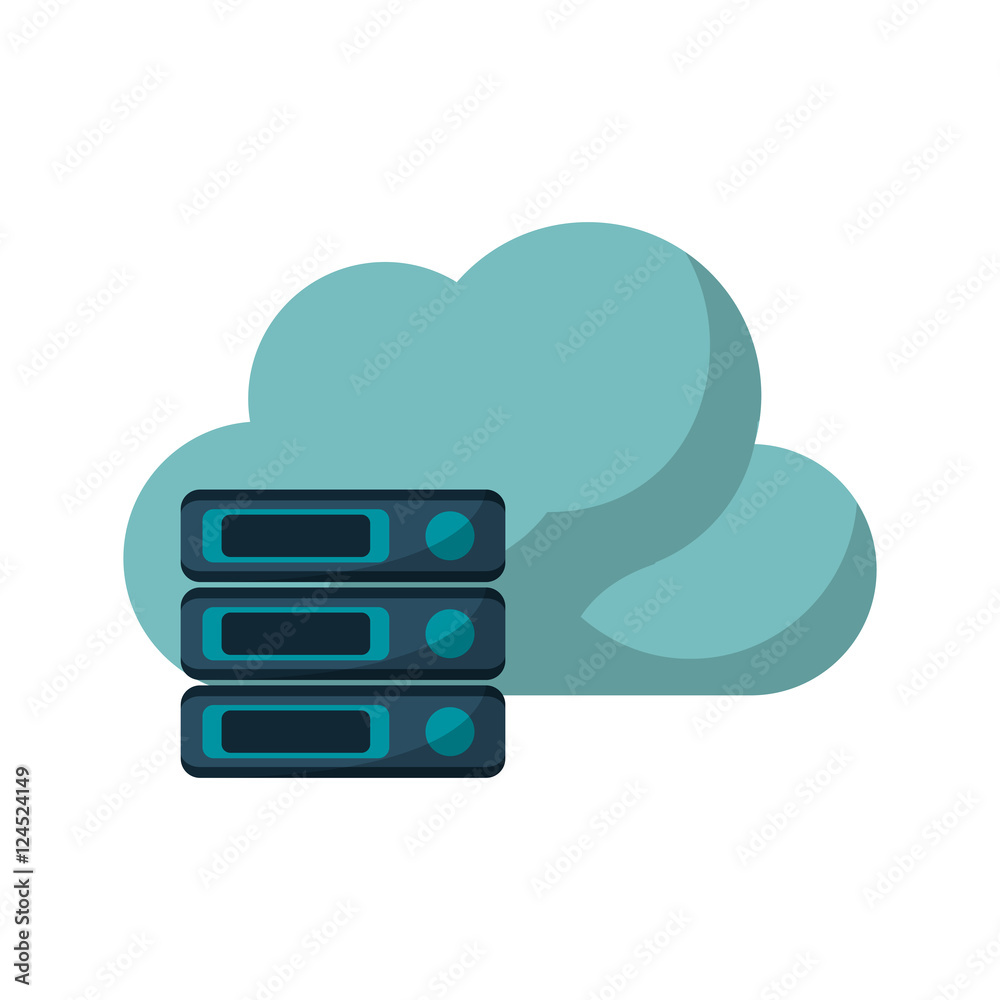 Cloud and data base icon. Cloud computing storage technology and virtual theme. Isolated design. Vector illustration Cloud and data base icon. Cloud computing storage technology and virtual theme. Isolated design. Vector illustration
