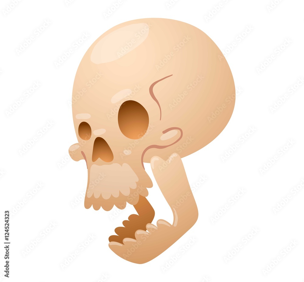 Skull face illustration isolated on white background. Skull face illustration isolated on white background.