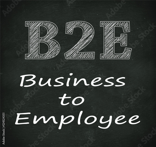 Chalkboard illustration of b2e - business to employee photo