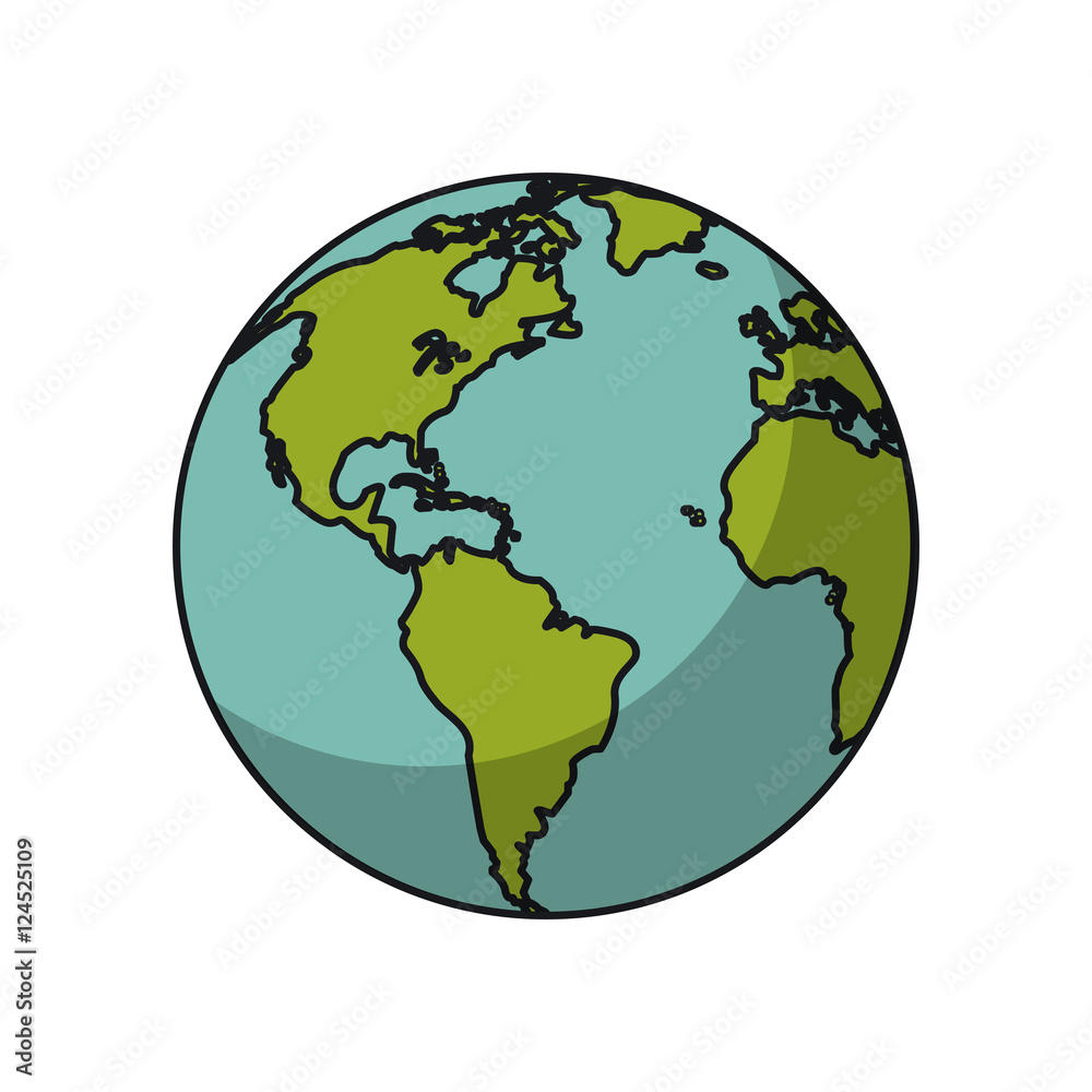 Planet sphere icon. Earth world and globe theme. Isolated design. Vector illustration