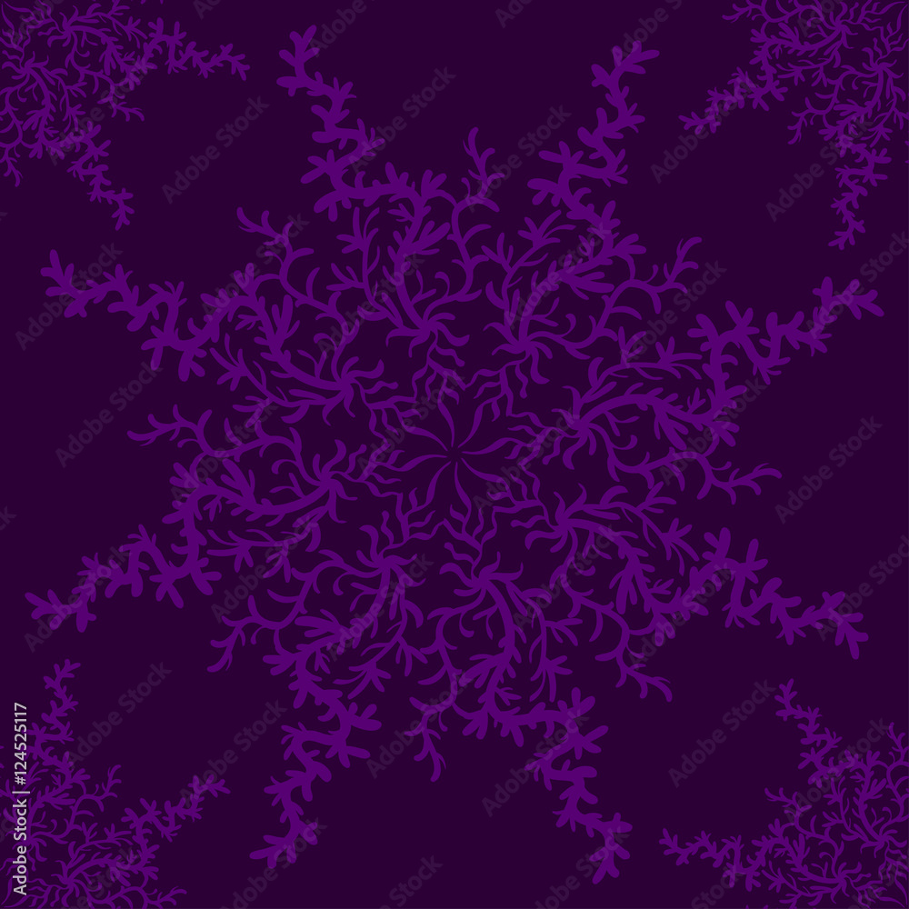 Retro stylish winter background, hand-drawn snowflakes