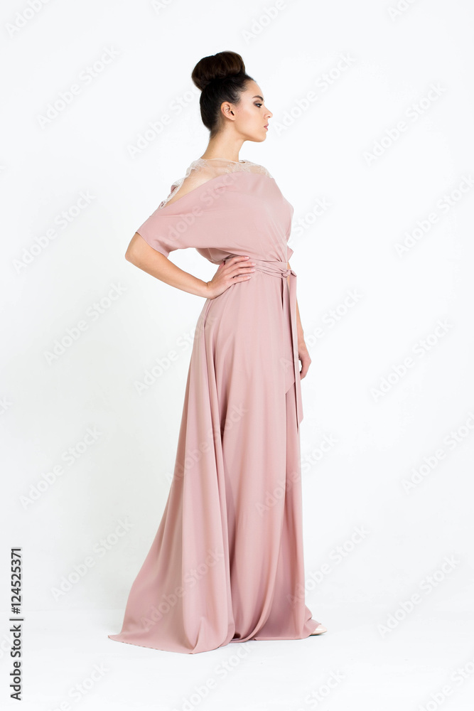 Beautiful woman in Dress. Fashion. Isolated over white. Beautiful woman in Dress. Fashion. Isolated over white.