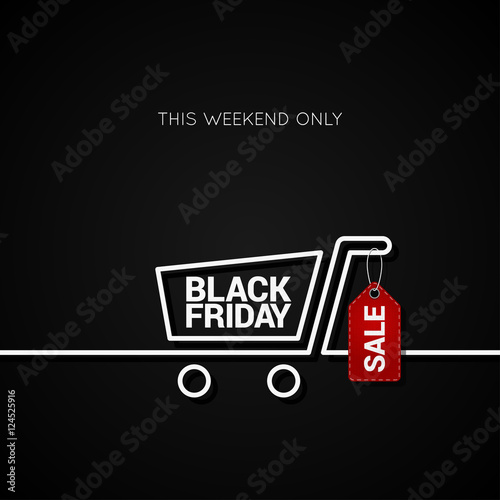 Black Friday sale tag and shopping background