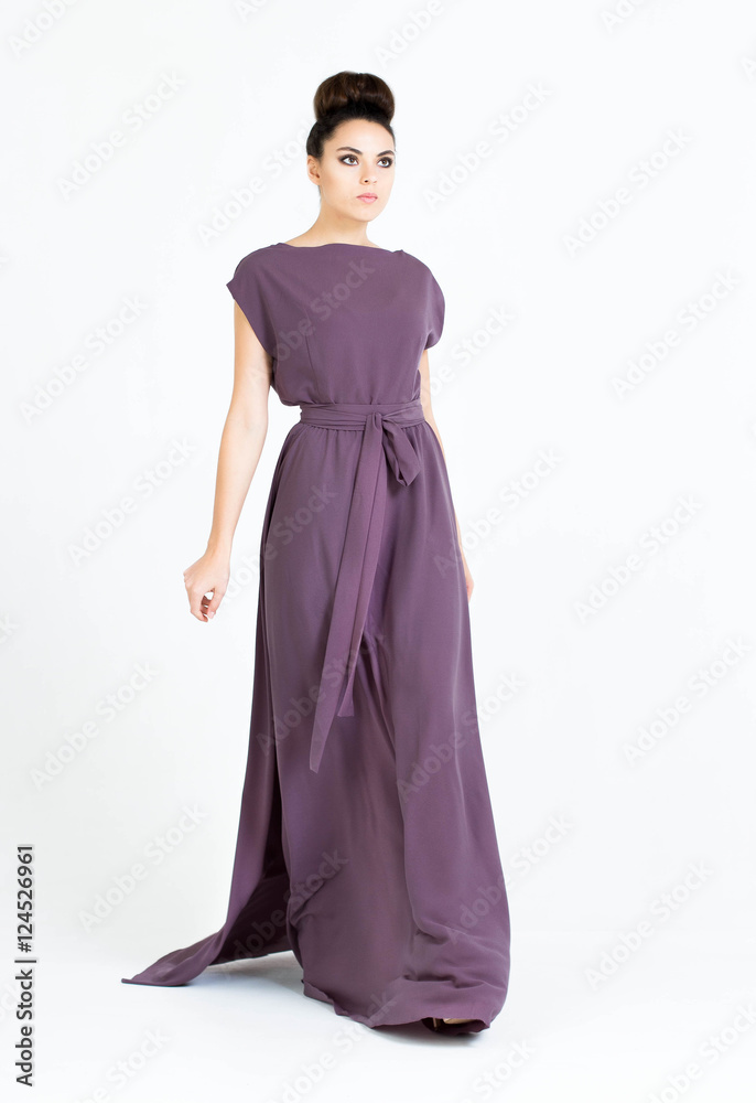 Beautiful woman in Dress. Fashion. Isolated over white. Beautiful woman in Dress. Fashion. Isolated over white.