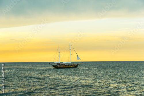 Sailing at sunset  