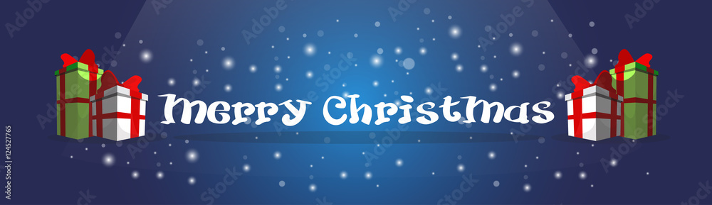 Fototapeta premium Happy New Year Decoration Celebration Banner Flat Vector Illustration