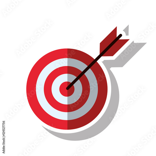 Target with arrow icon. Solution success strategy and idea theme. Isolated design. Vector illustration