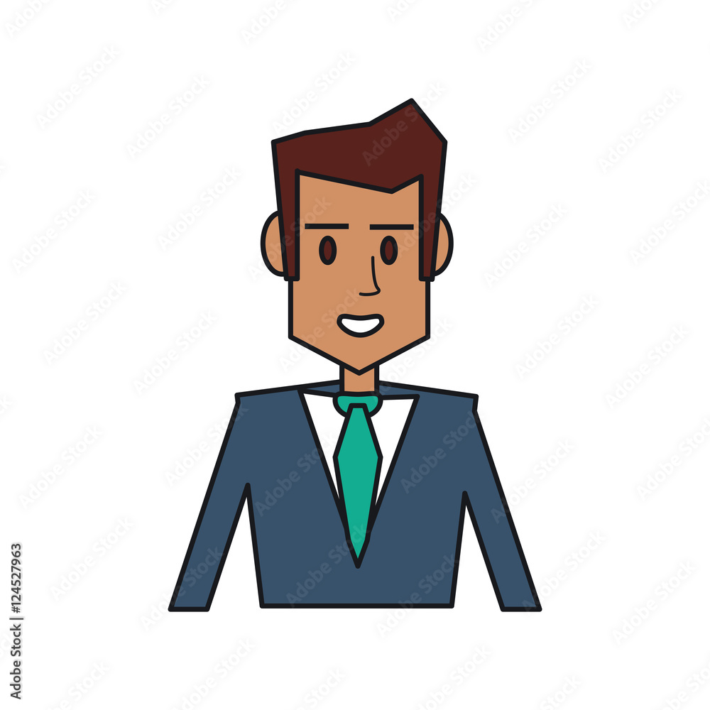 Businessman avatar icon. Businesspeople management and corporate theme. Isolated design. Vector illustration