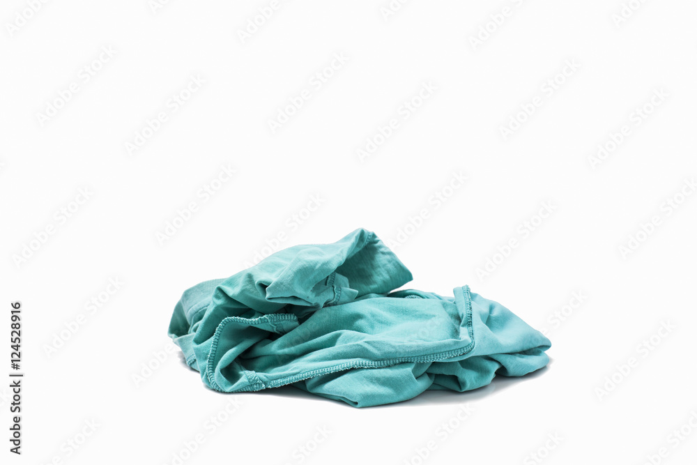 pile of dirty laundry Isolated on white.