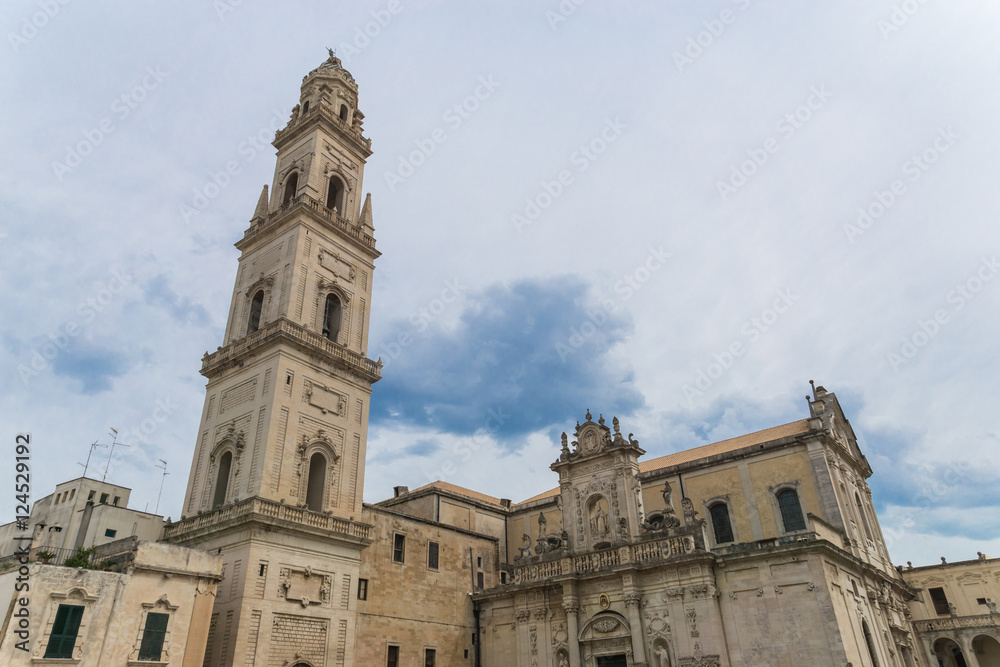 Baroque building and bell tower of the Cathedral in Lecce, Apulia, Italy


