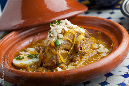 Morrocan food Tajine lamb raisins