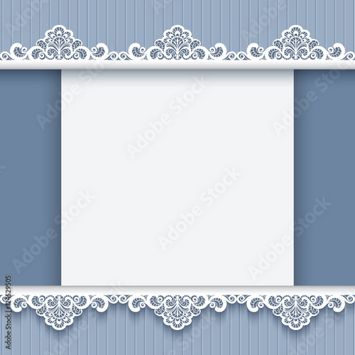 Cutout paper background with lace borders