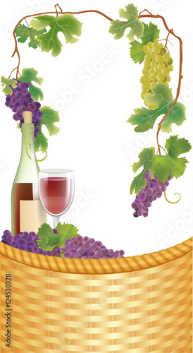 the Thanksgiving day and the wine festival banner with grape bra