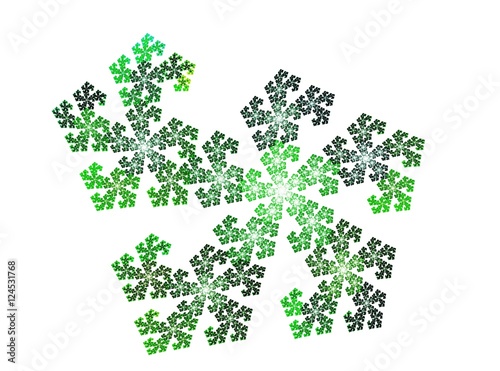 green fractal and white background
