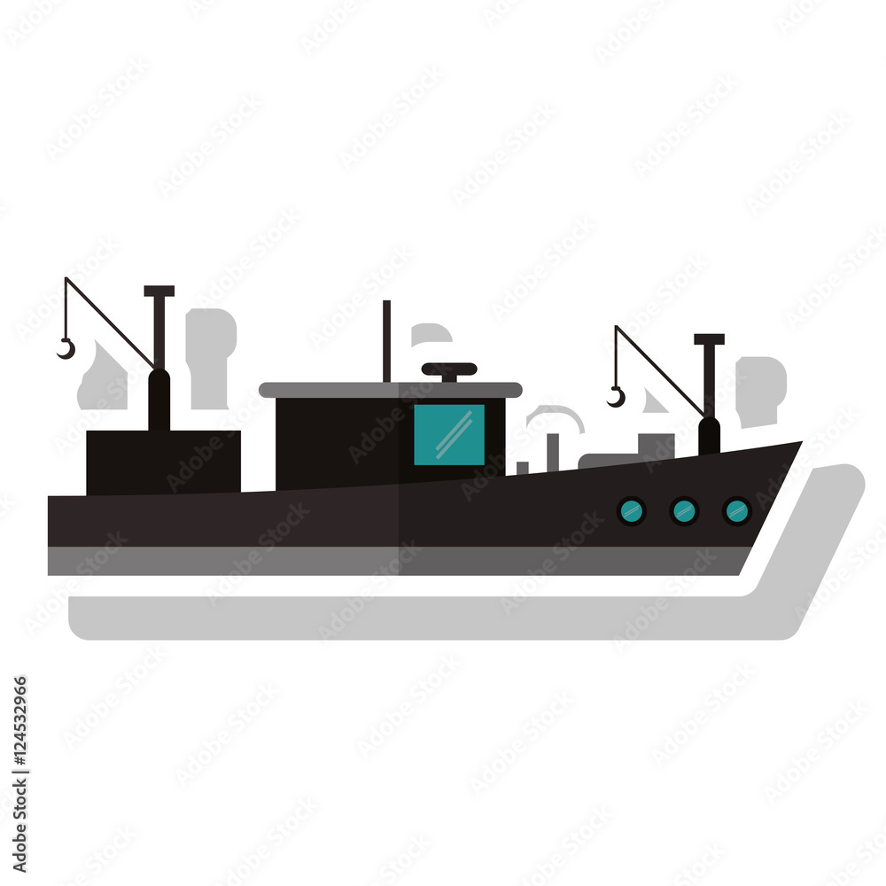 fishing boat icon. sea transportation nautical and marine theme. Isolated design. Vector illustration fishing boat icon. sea transportation nautical and marine theme. Isolated design. Vector illustration