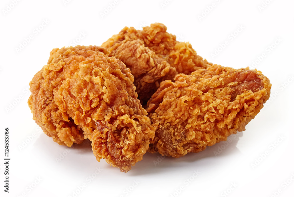 Breaded chicken wings isolated on white Breaded chicken wings isolated on white