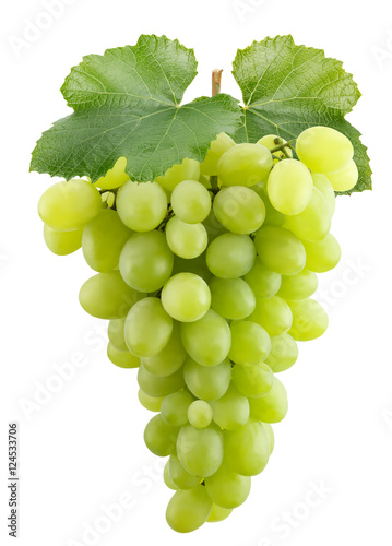 green grapes isolated on the white background