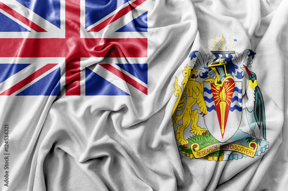 Fototapeta premium Ruffled waving British Antarctic Territory flag