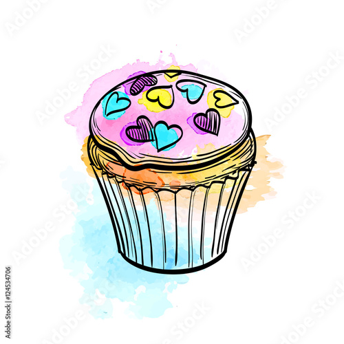 Vector illustration of muffin