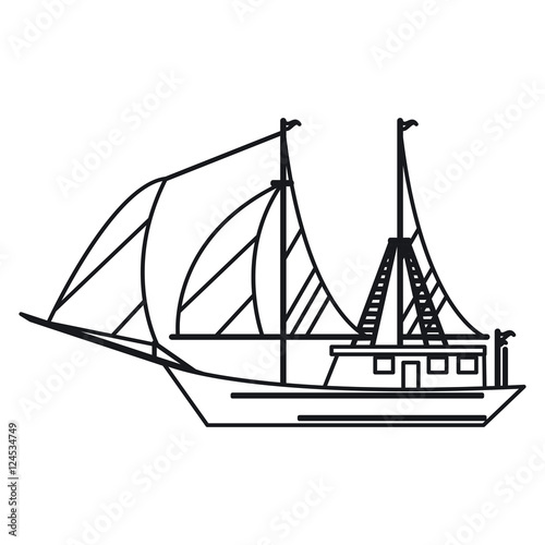 sailboat ship icon. sea transportation nautical and marine theme. Isolated design. Vector illustration