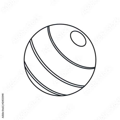 Ball icon. Fitness gym sport and bodybuilding theme. Isolated design. Vector illustration
