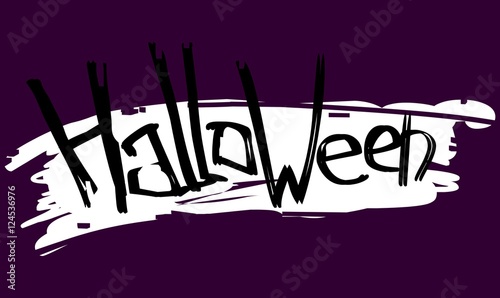 Happy Halloween inscription. Cartoon text.