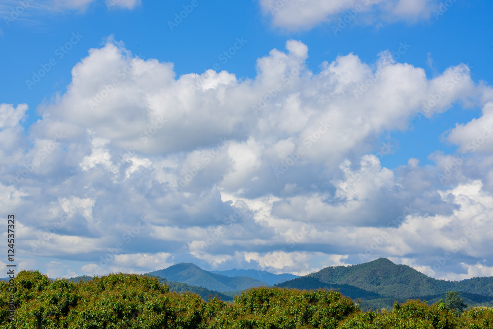 Beautiful clouds with mountains
