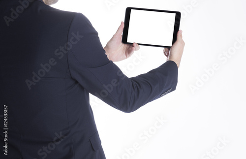 Fototapeta Naklejka Na Ścianę i Meble -  Business man with pc tablet